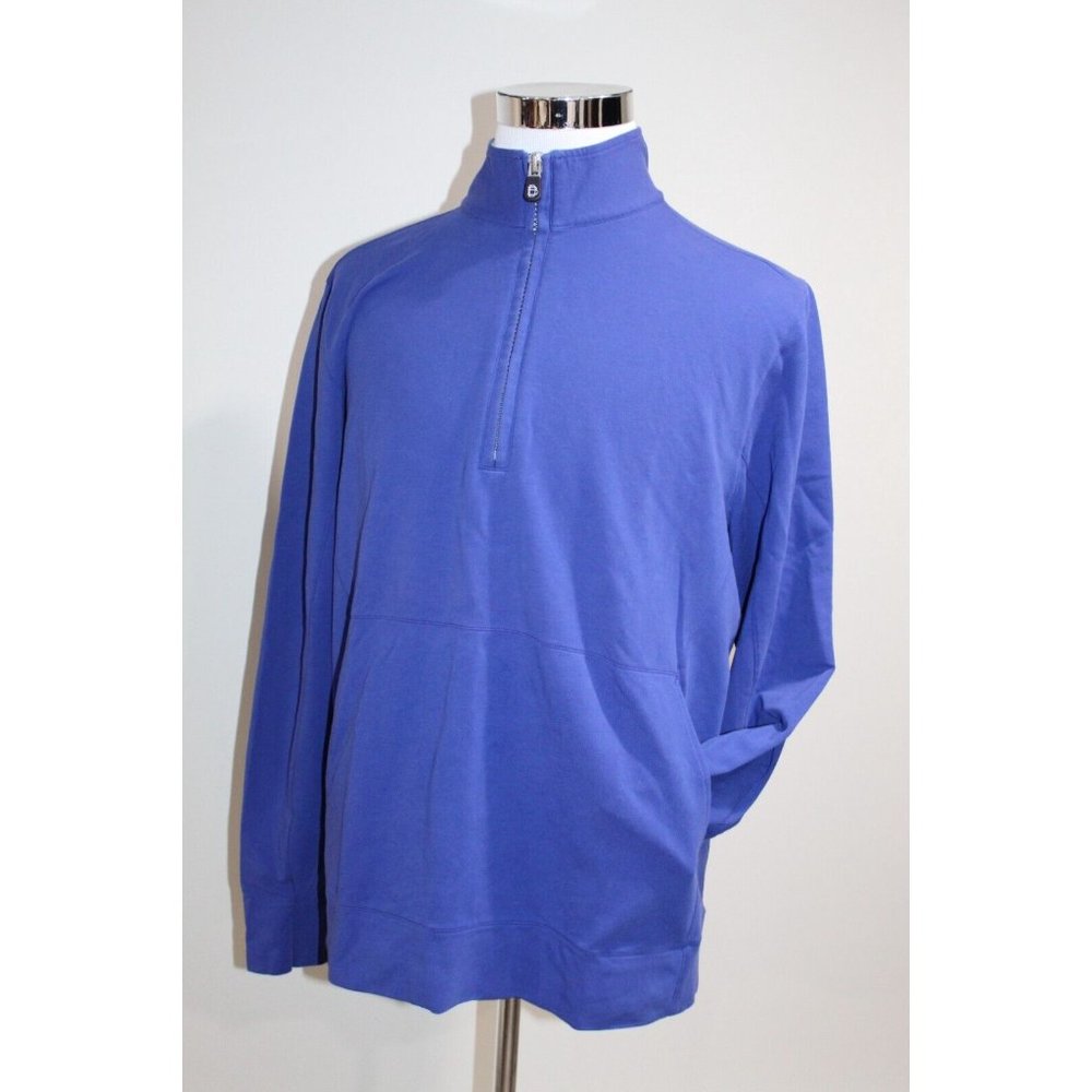 B. DRADDY 1/4 Zip Pullover Golf Polo Long Sleeve XL Blue Pockets - Picture 2 of 6